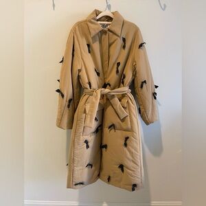 Sea New York Tan Puffer Coat with Black Accents